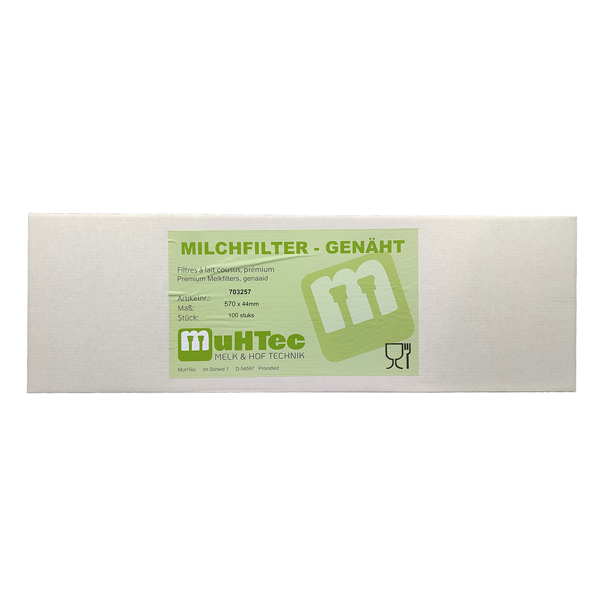 Milchfilter genäht 570x44mm 100 St. 