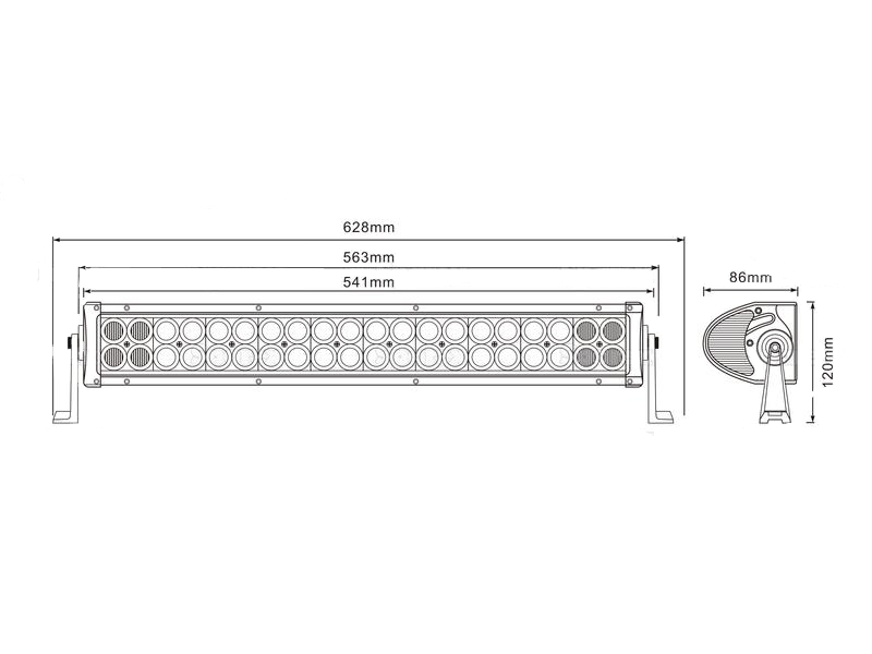 LED Flach Lichtbalken, 610mm, 5.000 Lumen, 10-30V