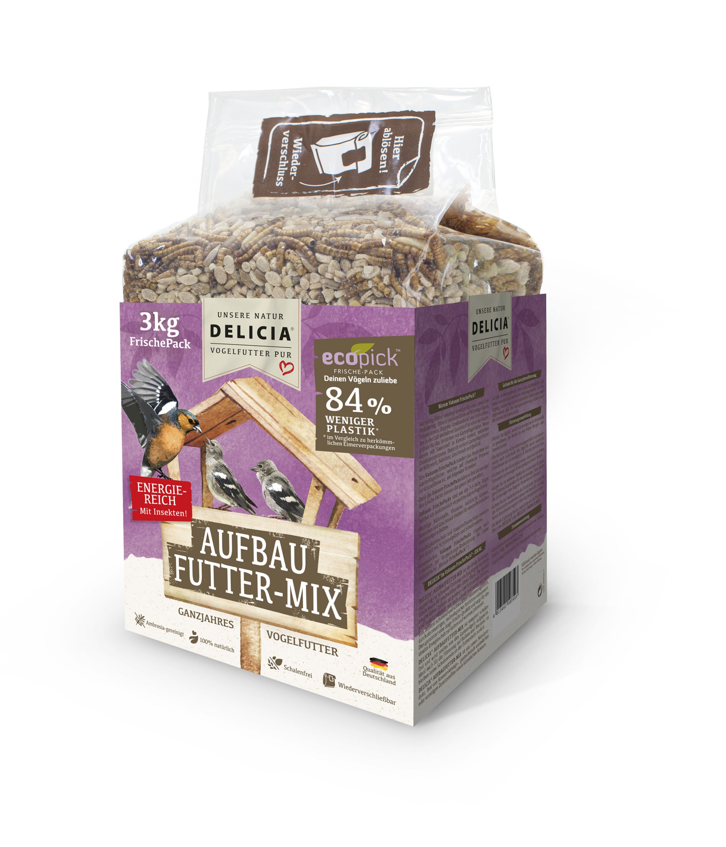 Delicia® Aufbau Futter Mix 3kg Vogelfutter Wildvögel Wildvögel