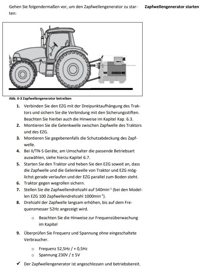 Notstromaggregat für Traktor Endress 40 kva/32 kw