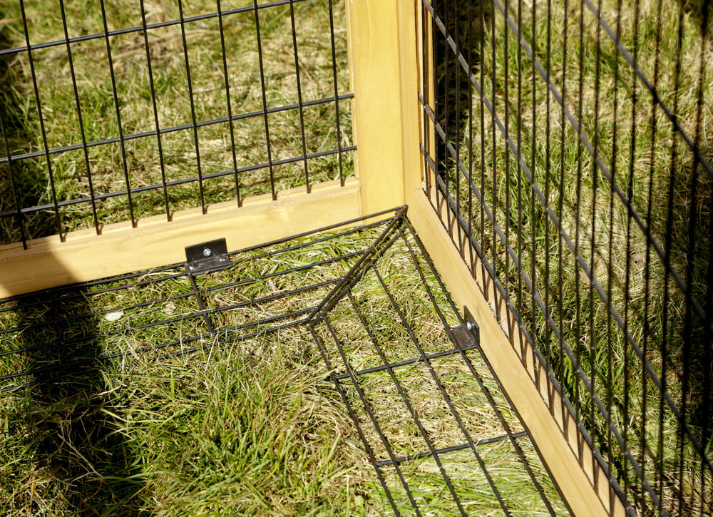 Kaninchen Gehege Freilaufgehege mit Ausbruchsperre Holz