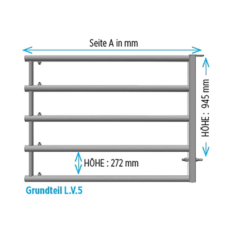 Grundteil 5-rohrig 2" 4,5 m