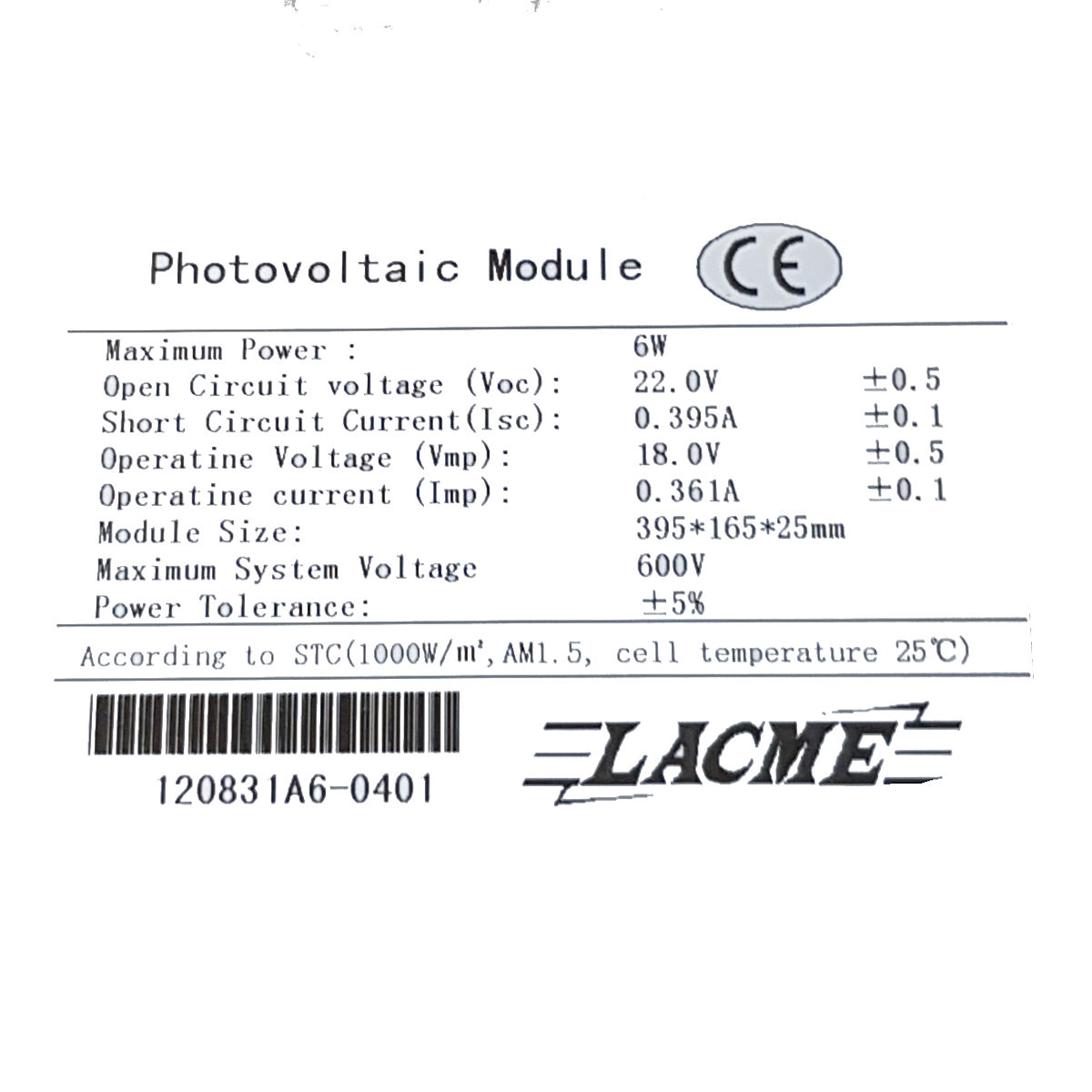 Solarpaneel 6 W Lacme Weidezaungerät