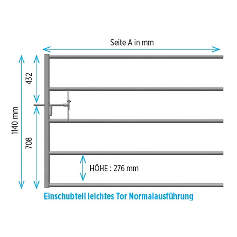 Einschubteil Tor leicht 1,54 m für 1,1/4" Grundteil