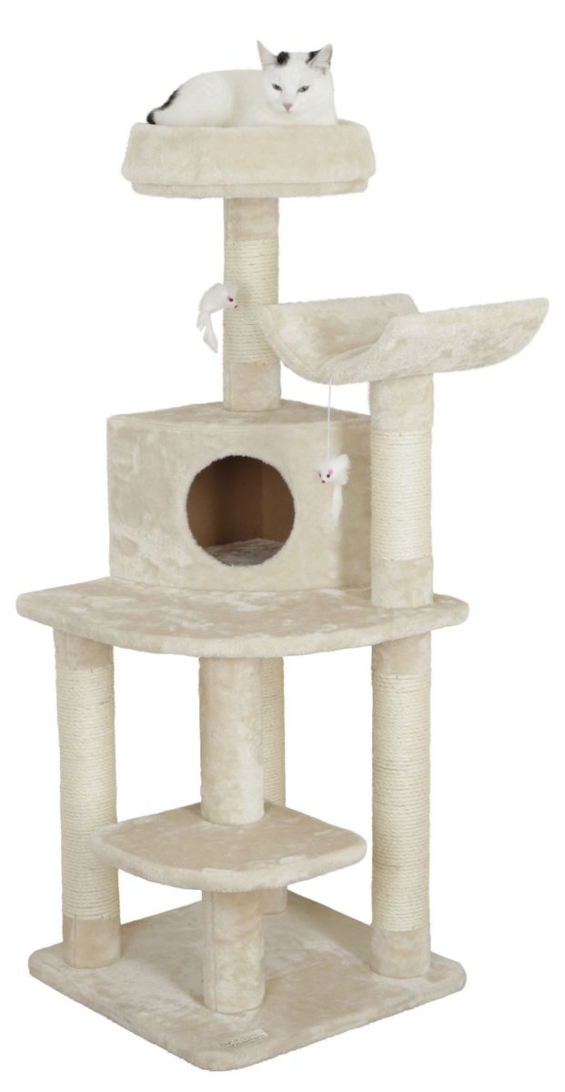 Eckkratzbaum Zirkonia, beige, 56x56x130cm