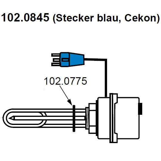 Suevia Model 303 Heizung 3000 Watt 230V(Stecker blau, Cekon)