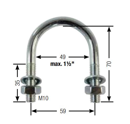 Befestigungsbügel M10 1" – 1½", verzinkt Suevia Tränken