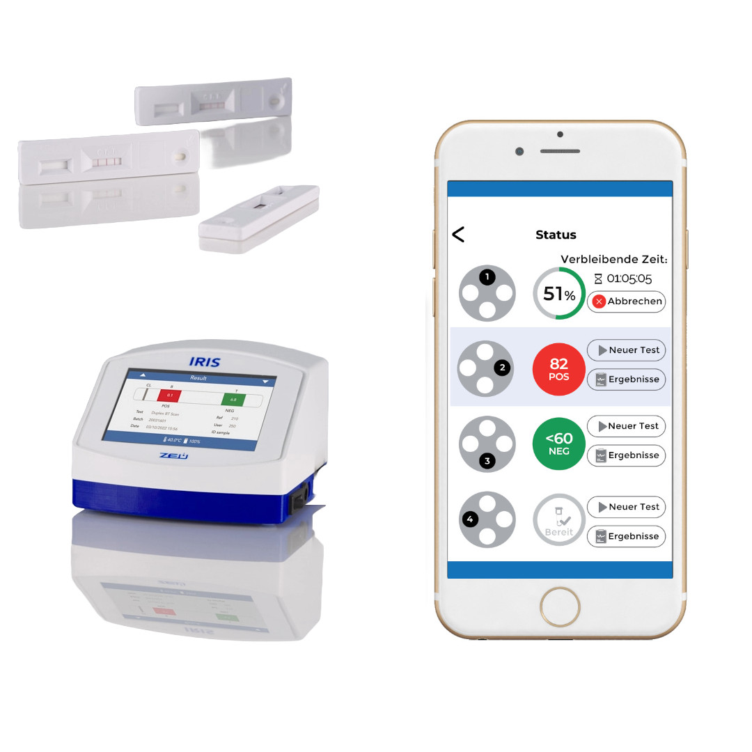 Milchtest Duplex BT Scan IRIS -  Heizblock Inkubator Hemmstofftest Milch